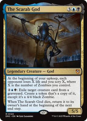 The Scarab God card from Commander: Aetherdrift