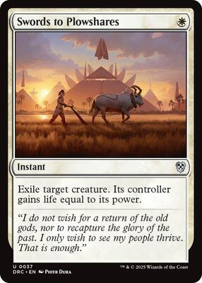 Swords to Plowshares card from Commander: Aetherdrift
