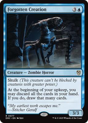 Forgotten Creation card from Commander: Aetherdrift
