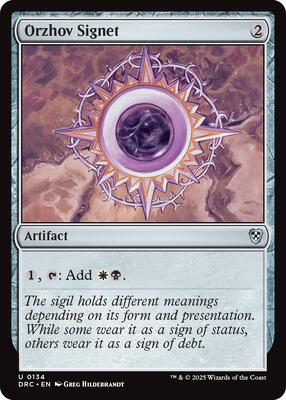 Orzhov Signet card from Commander: Aetherdrift