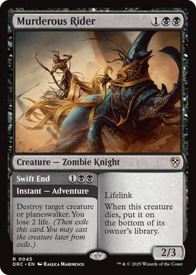 Murderous Rider card from Commander: Aetherdrift