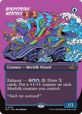 Mindspring Merfolk (Borderless) card from Aetherdrift