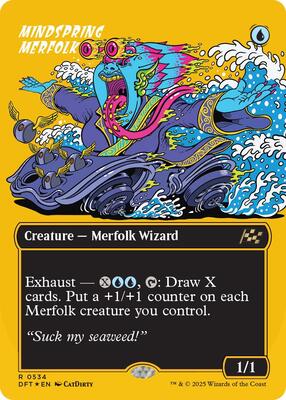 Mindspring Merfolk (Borderless) (First-Place Foil) card from Aetherdrift
