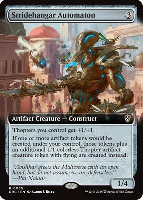 Stridehangar Automaton (Extended Art) card from Commander: Aetherdrift
