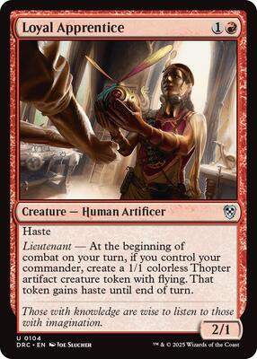 Loyal Apprentice card from Commander: Aetherdrift