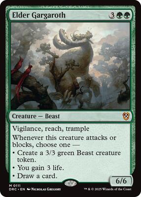 Elder Gargaroth card from Commander: Aetherdrift