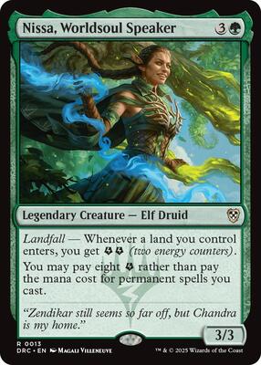 Nissa, Worldsoul Speaker card from Commander: Aetherdrift