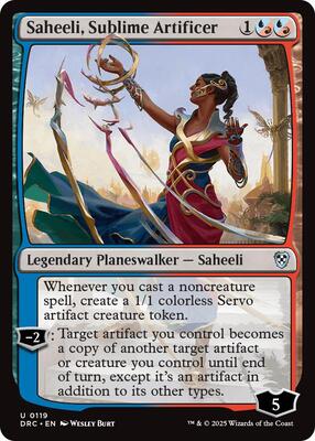Saheeli, Sublime Artificer card from Commander: Aetherdrift