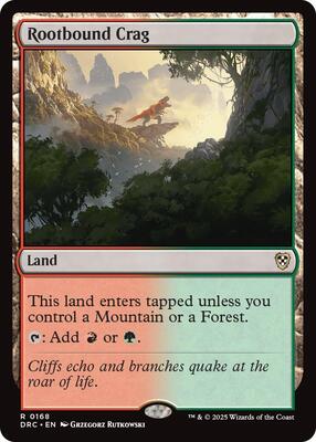 Rootbound Crag card from Commander: Aetherdrift
