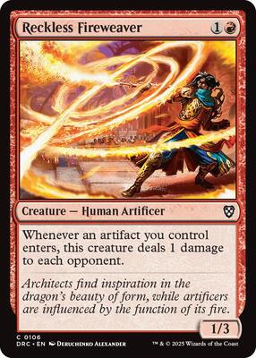 Reckless Fireweaver card from Commander: Aetherdrift