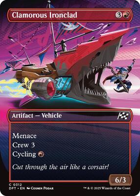 Clamorous Ironclad (Borderless) card from Aetherdrift