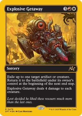 Explosive Getaway (First-Place Foil) card from Aetherdrift