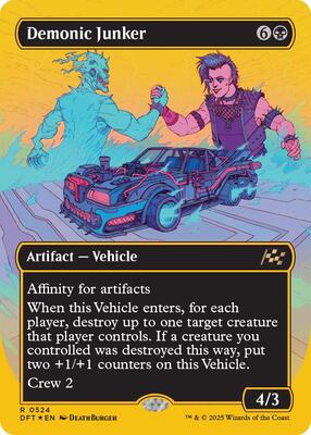 Demonic Junker (Borderless) (First-Place Foil) card from Aetherdrift