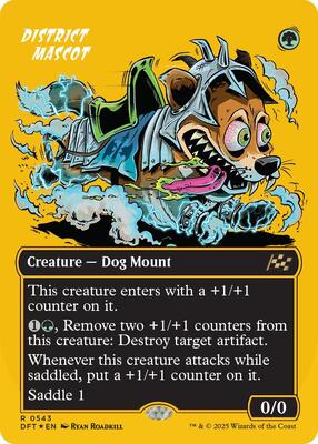 District Mascot (Borderless) (First-Place Foil) card from Aetherdrift