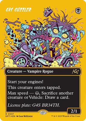 Gas Guzzler (Borderless) (First-Place Foil) card from Aetherdrift
