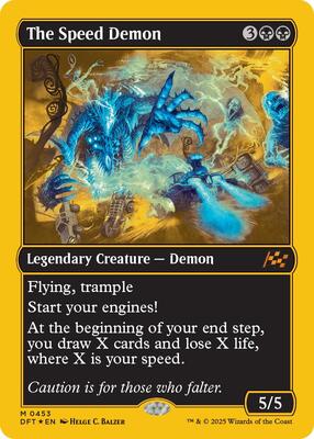 The Speed Demon (First-Place Foil) card from Aetherdrift