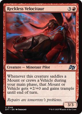 Reckless Velocitaur card from Aetherdrift
