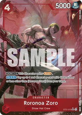 Roronoa Zoro (Parallel) card from Starter Deck EX: Gear 5