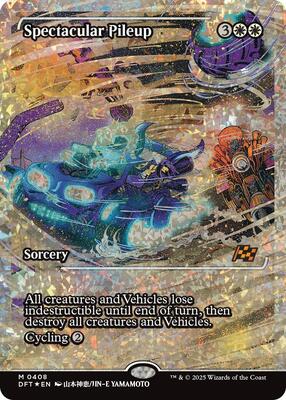 Spectacular Pileup (Showcase) (Fracture Foil) card from Aetherdrift