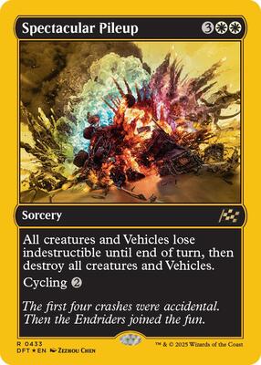 Spectacular Pileup (First-Place Foil) card from Aetherdrift