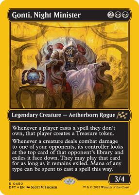 Gonti, Night Minister (First-Place Foil) card from Aetherdrift