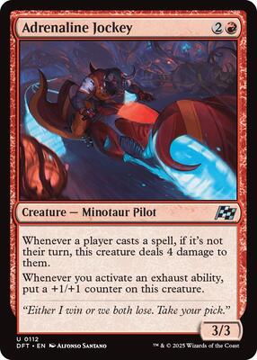 Adrenaline Jockey card from Aetherdrift