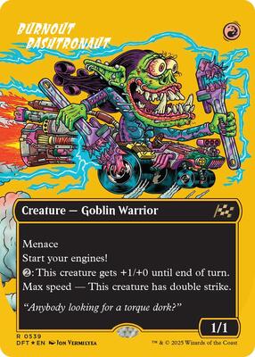 Burnout Bashtronaut (Borderless) (First-Place Foil) card from Aetherdrift