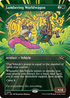 Lumbering Worldwagon (Borderless) card from Aetherdrift