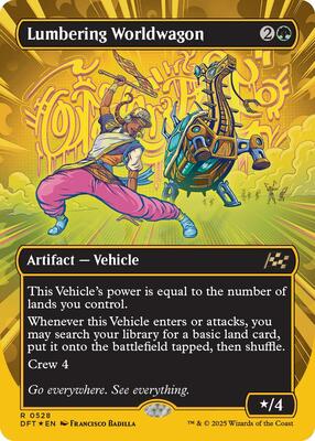 Lumbering Worldwagon (Borderless) (First-Place Foil) card from Aetherdrift