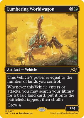 Lumbering Worldwagon (First-Place Foil) card from Aetherdrift