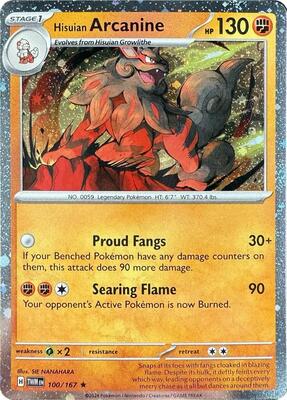 Hisuian Arcanine - 100/167 (Cosmos Holo) card from Blister Exclusives