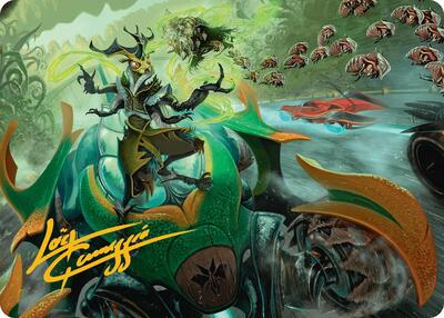 Aatchik, Emerald Radian Art Card (15/54) (Gold-Stamped Signature) card from Art Series: Aetherdrift