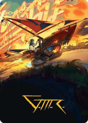 Boosted Sloop Art Card (Gold-Stamped Signature) card from Art Series: Aetherdrift
