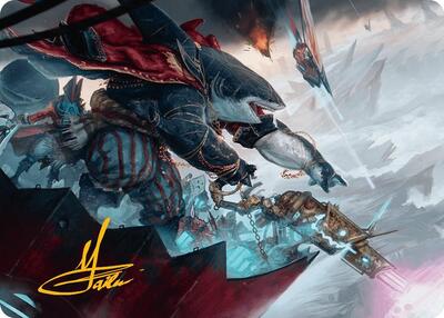 Captain Howler, Sea Scourge Art Card (16/54) (Gold-Stamped Signature) card from Art Series: Aetherdrift