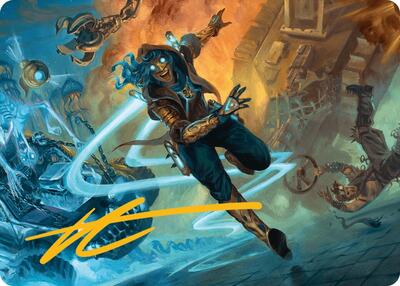 Sita Varma, Masked Racer Art Card (Gold-Stamped Signature) card from Art Series: Aetherdrift