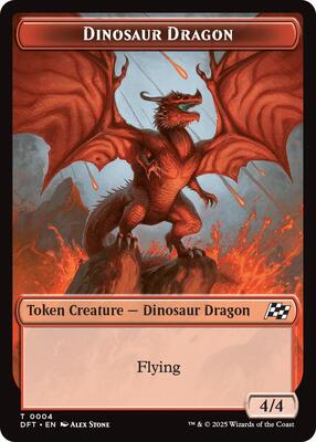 Dinosaur Dragon // Treasure Double-Sided Token card from Aetherdrift
