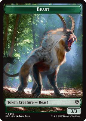 Beast (0010) // Beast (0011) Double-Sided Token card from Commander: Aetherdrift