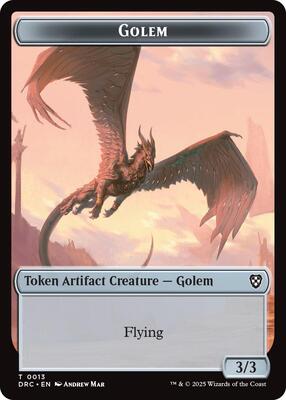 Golem (0013) // Nalaar Aetherjet Double-Sided Token card from Commander: Aetherdrift