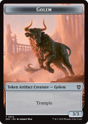 Golem (0014) // Thopter (0010) Double-Sided Token card from Commander: Aetherdrift