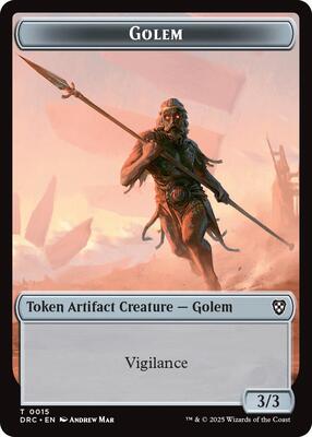 Golem (0015) // Thopter (0009) Double-Sided Token card from Commander: Aetherdrift