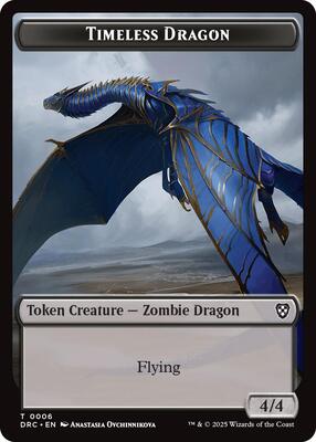 Timeless Dragon // Zombie (0003) Double-Sided Token card from Commander: Aetherdrift