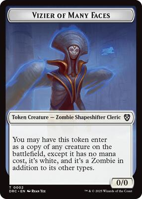 Vizier of Many Faces // Zombie (0003) Double-Sided Token card from Commander: Aetherdrift
