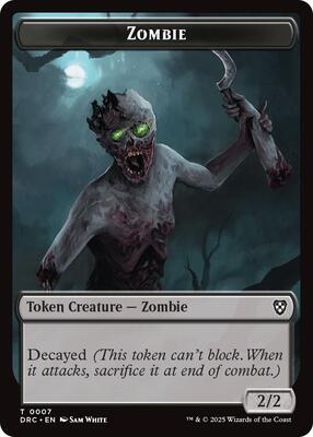 Zombie (0007) // Zombie (0003) Double-Sided Token card from Commander: Aetherdrift