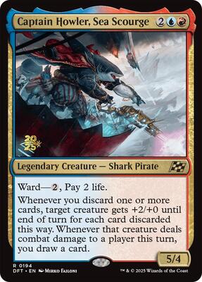 Captain Howler, Sea Scourge card from Prerelease Cards