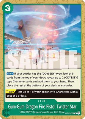 Gum-Gum Dragon Fire Pistol Twister Star card from Royal Blood