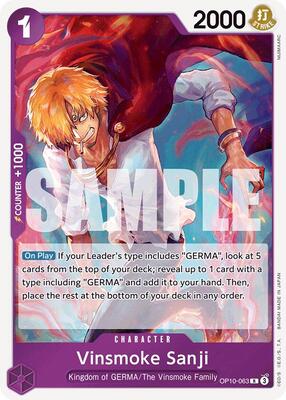 Vinsmoke Sanji card from Royal Blood