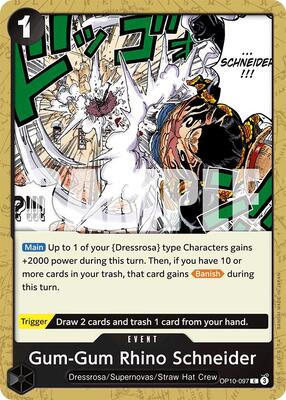 Gum-Gum Rhino Schneider card from Royal Blood