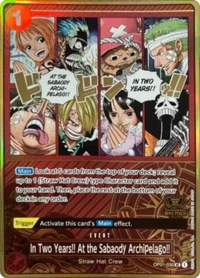 In Two Years!! At the Sabaody Archipelago!! (One Piece Japanese Version 2nd Anniversary Set) card from One Piece Promotion Cards