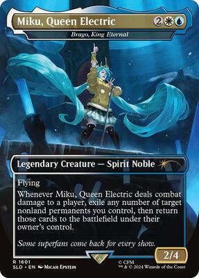 Miku, Queen Electric - Brago, King Eternal card from Secret Lair Drop Series