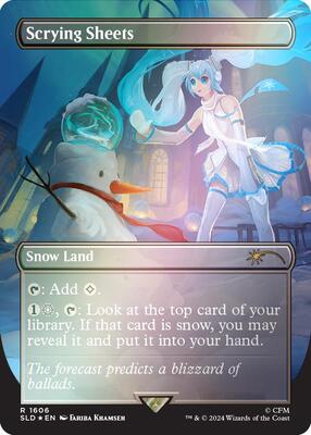 Scrying Sheets (Rainbow Foil) card from Secret Lair Drop Series